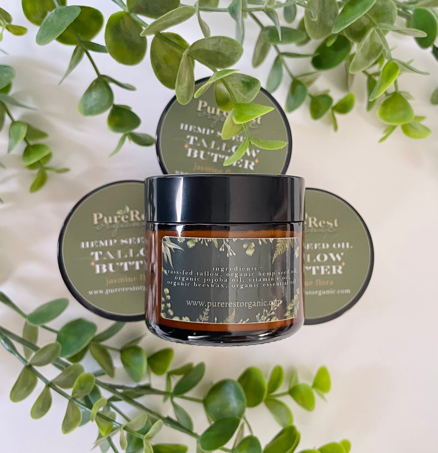 Jasmine flora organic whipped grass-fed tallow butter for dry skin