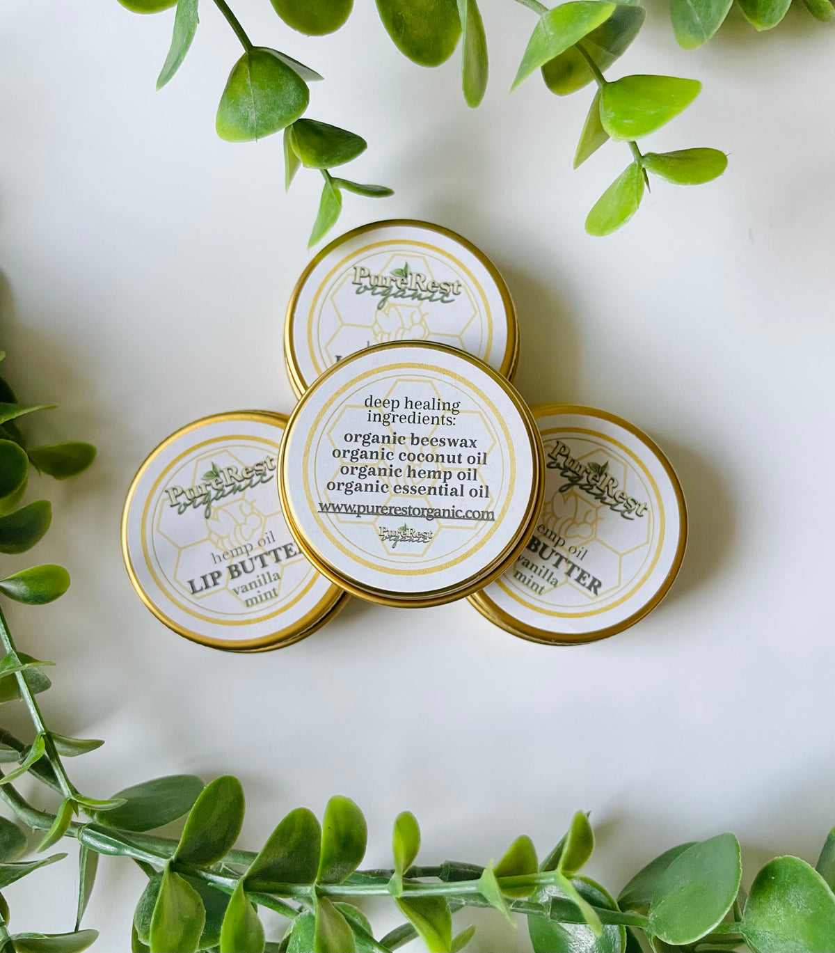 Organic vanilla mint hemp seed oil intensive moisture lip butter, vanilla mint lip balm