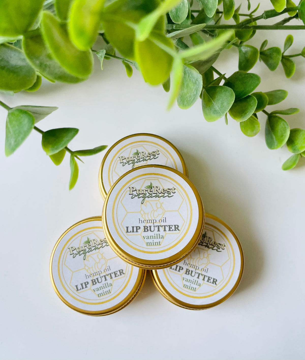 Organic vanilla mint hemp seed oil intensive moisture lip butter, vanilla mint lip balm