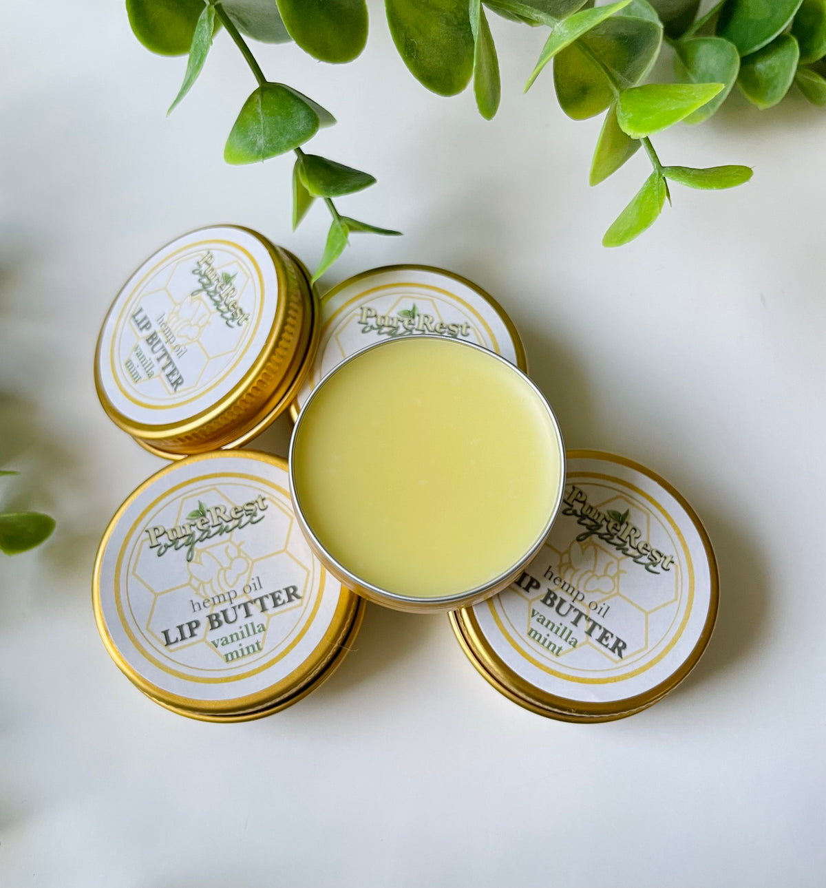 Organic vanilla mint hemp seed oil intensive moisture lip butter, vanilla mint lip balm