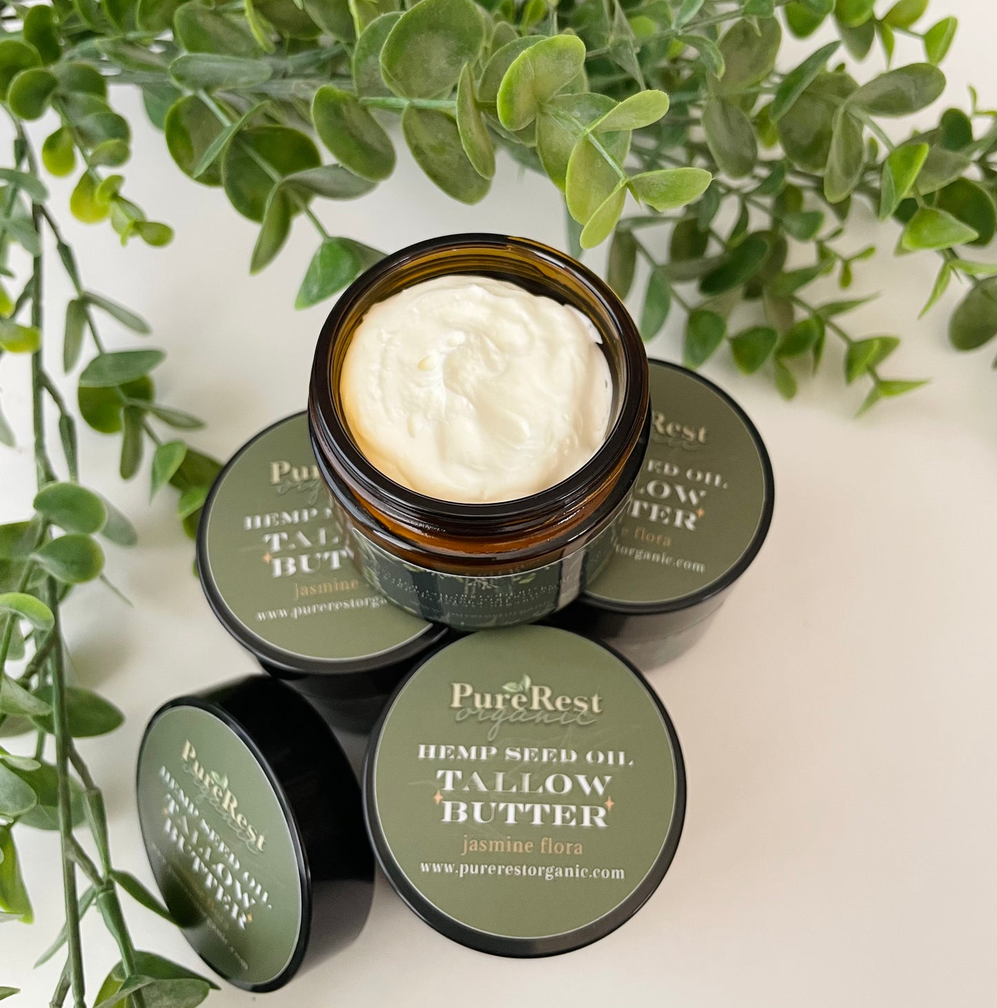 Jasmine flora organic whipped grass-fed tallow butter for dry skin