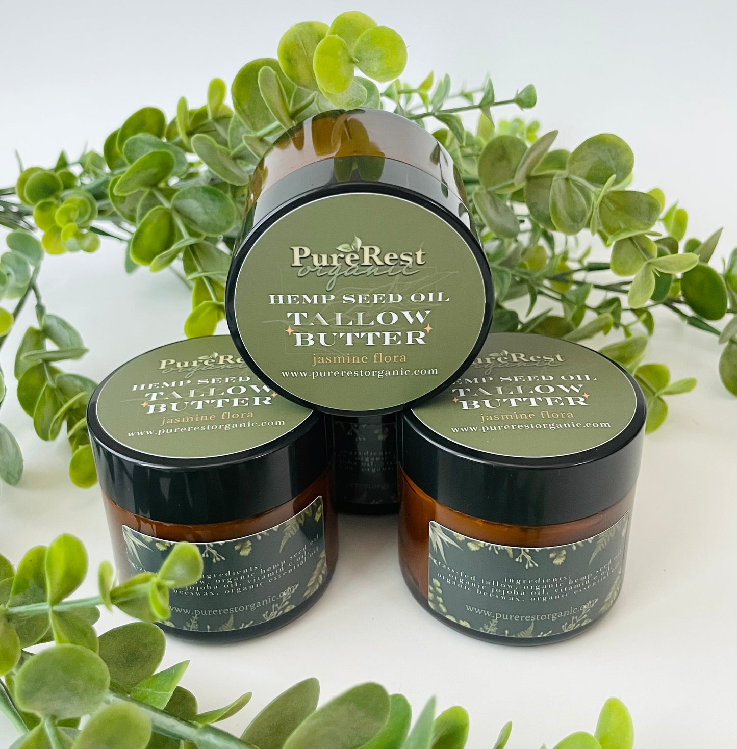 Jasmine flora organic whipped grass-fed tallow butter for dry skin