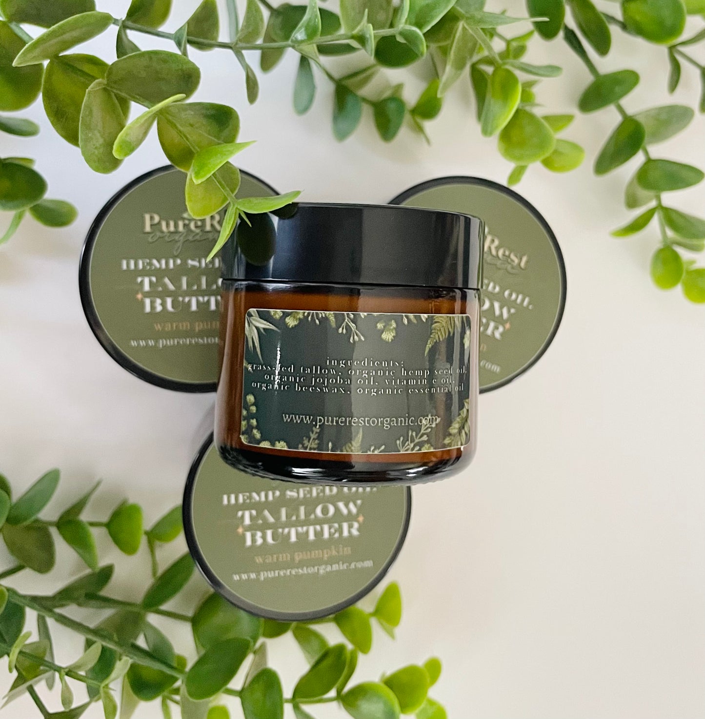 Warm Pumpkin organic whipped grass-fed tallow body butter for dry skin
