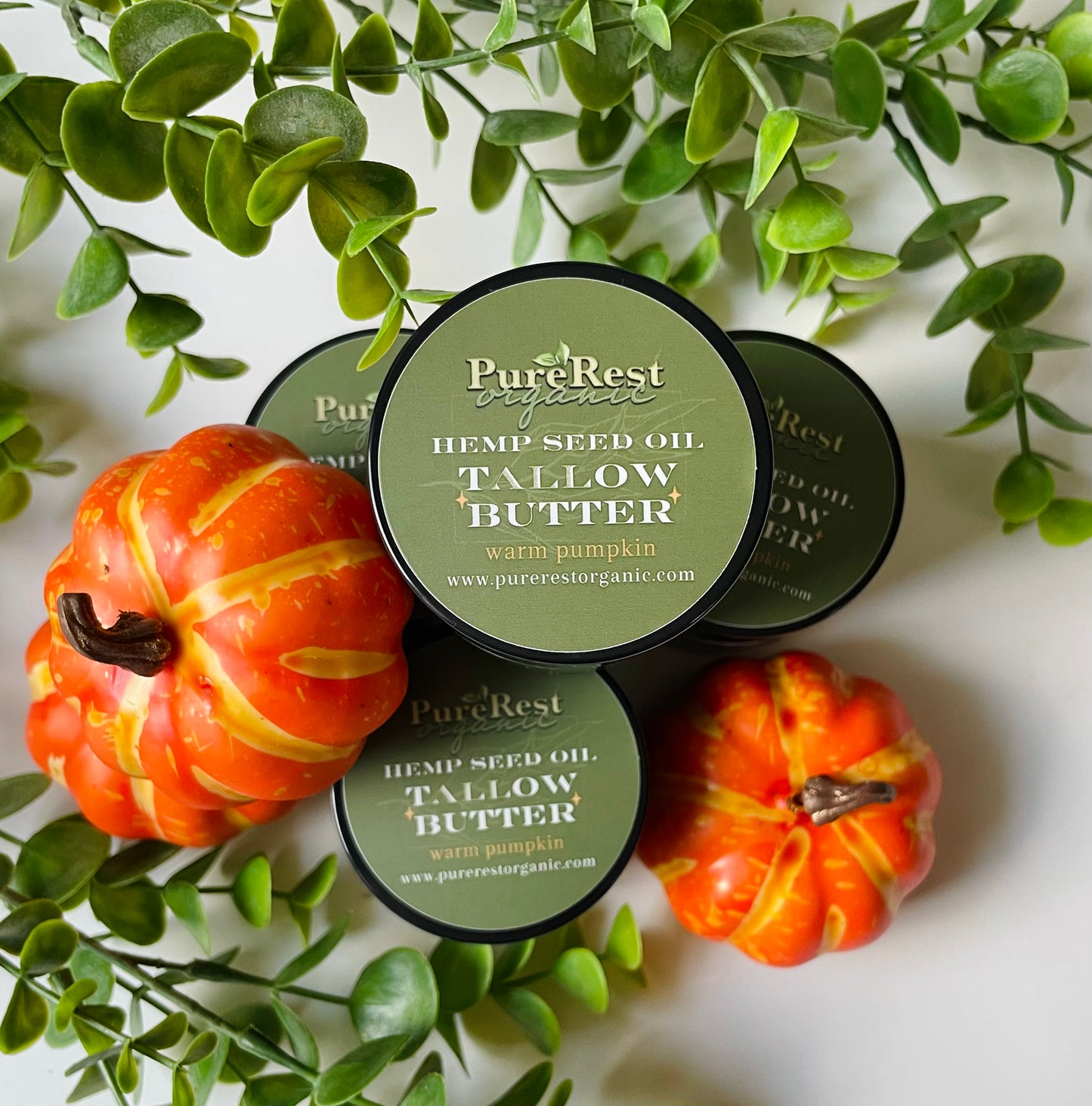 Warm Pumpkin organic whipped grass-fed tallow body butter for dry skin