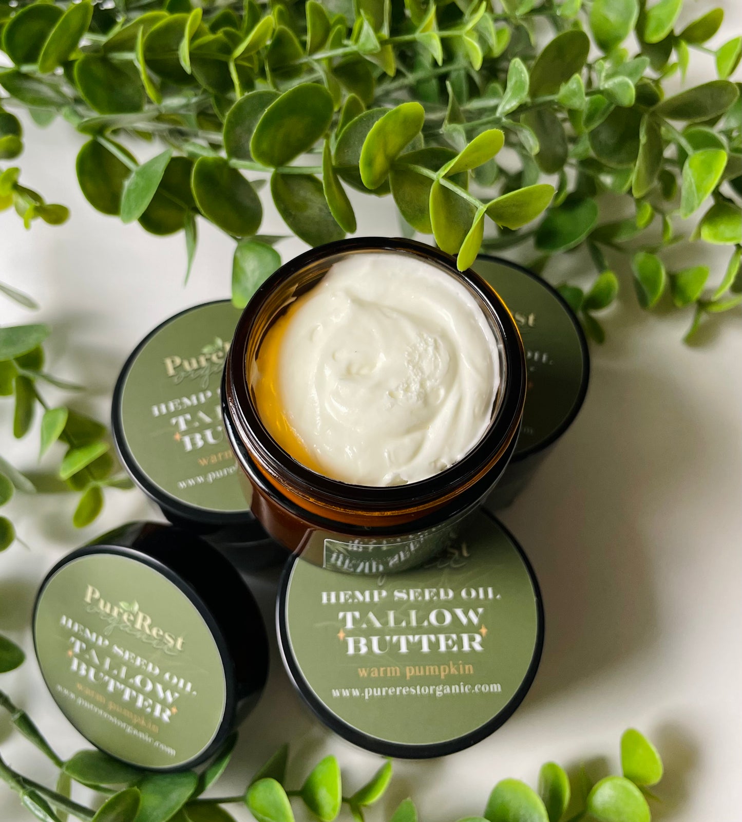 Warm Pumpkin organic whipped grass-fed tallow body butter for dry skin