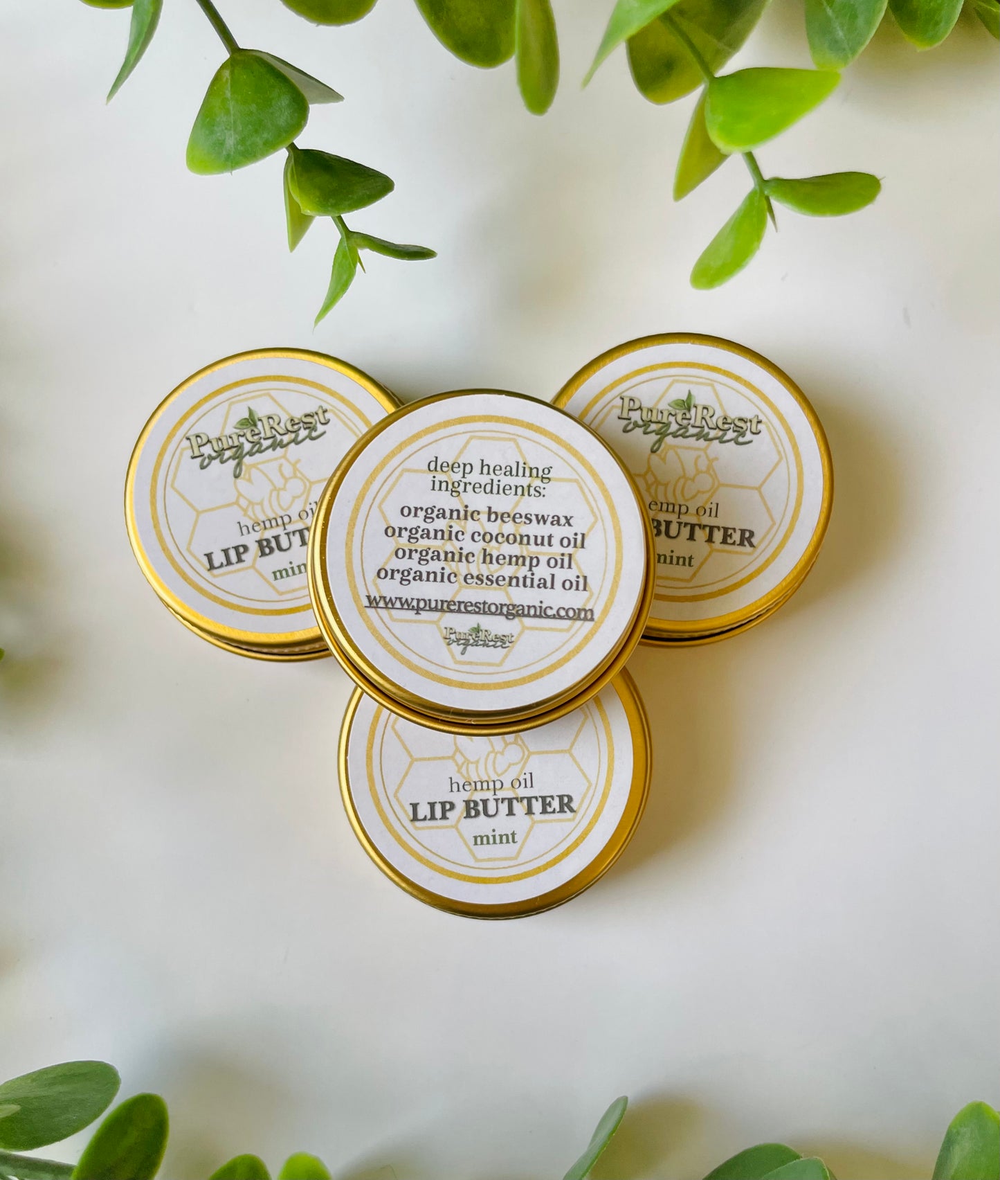 Organic mint hemp seed oil intensive moisture lip butter, mint lip balm