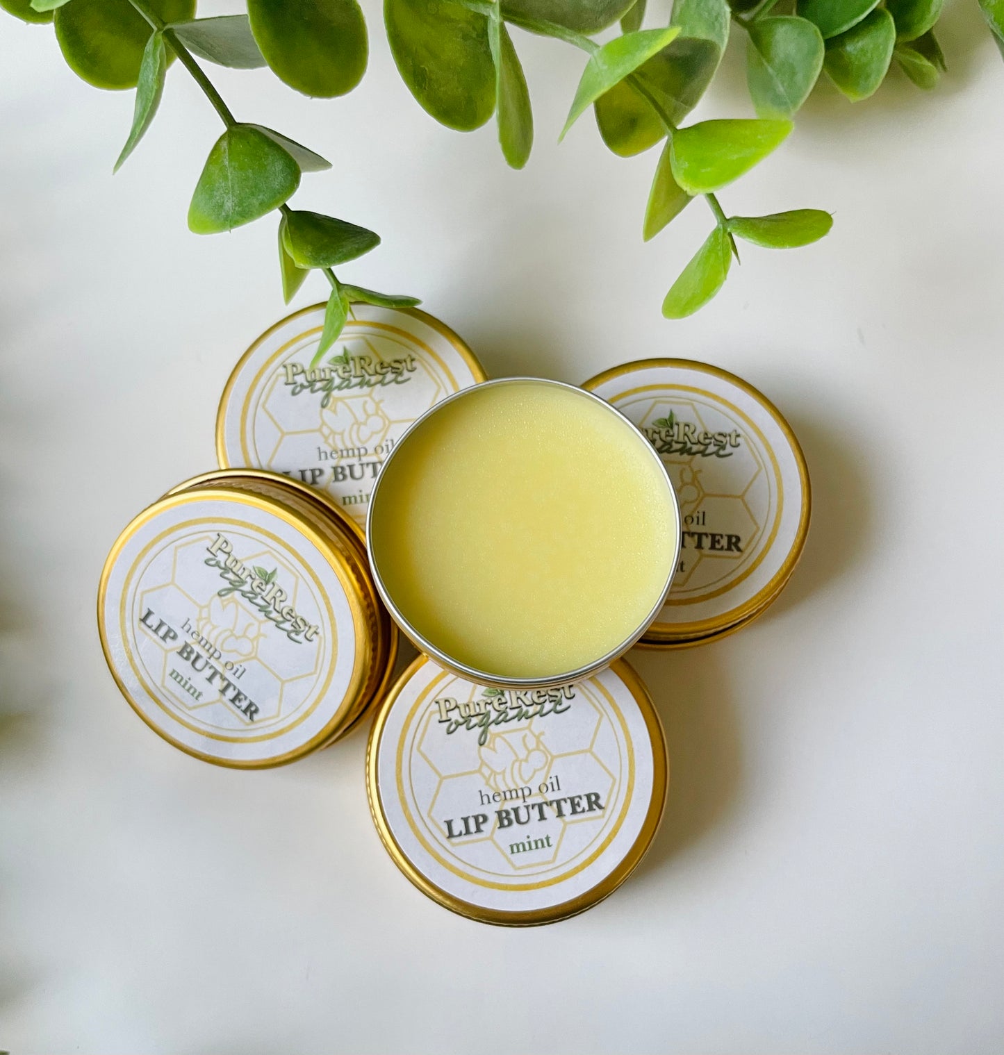 Organic mint hemp seed oil intensive moisture lip butter, mint lip balm